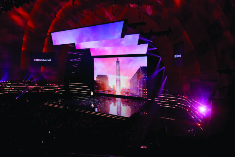 Custom video wall solution with angled LED panel configuration for live event production
