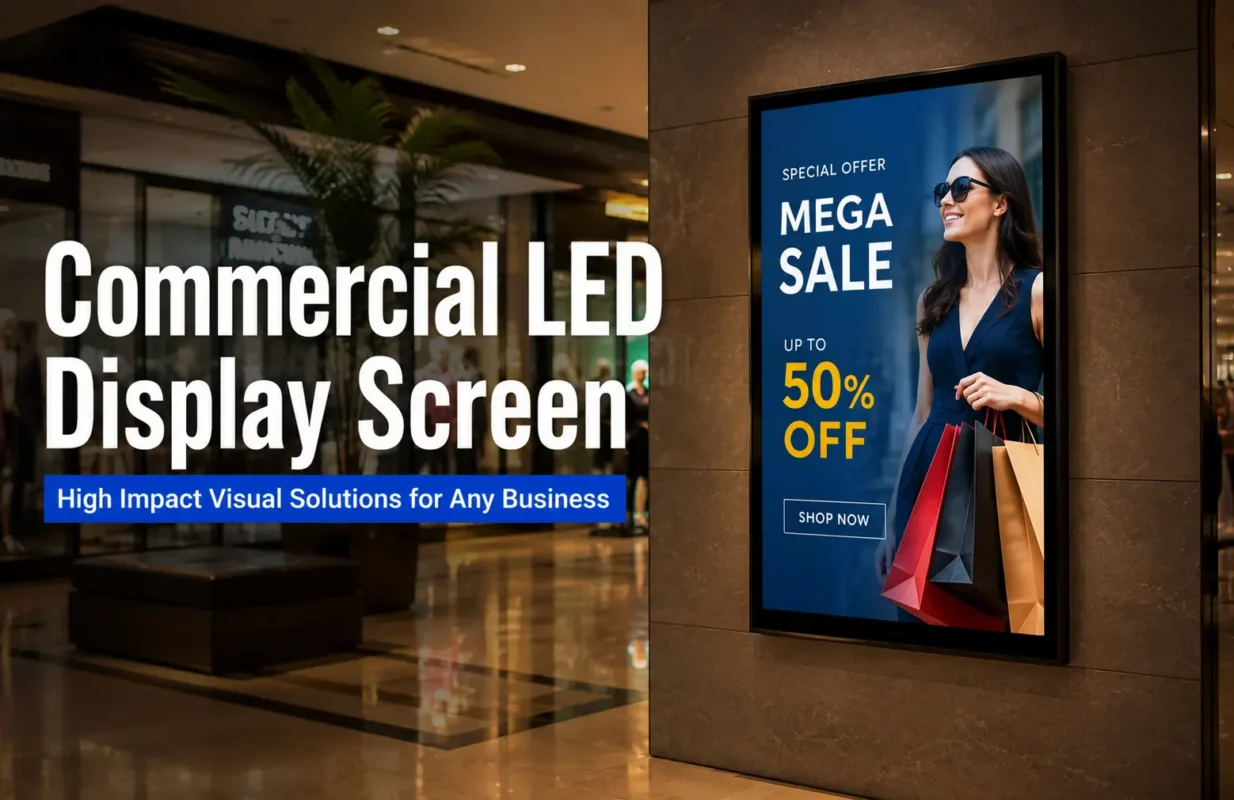 Commercial LED display screen high impact visual solution for retail shopping centre business