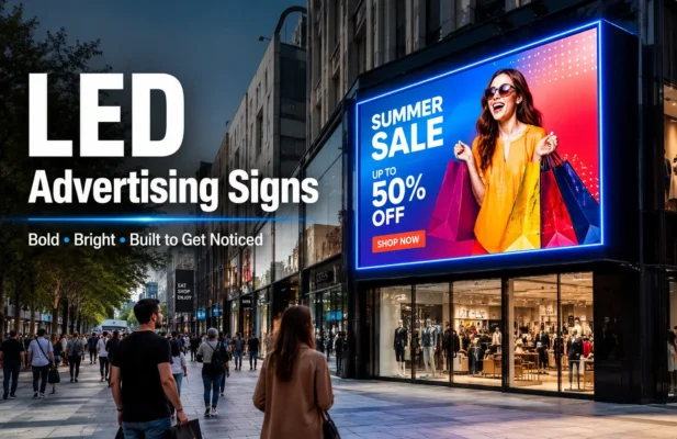 LED advertising signs rental bold bright outdoor display for retail business high street